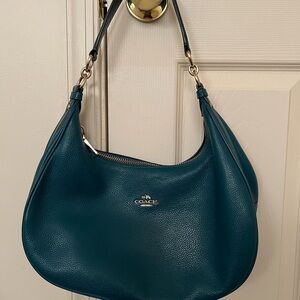 Coach Dark Teal Leather Shoulder Bag